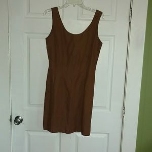 The Limited  brown linen rayon sleeveless dress